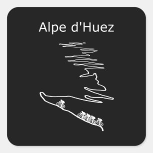 Sticker Carré Alpe Huez En France Vélo Design Hommes