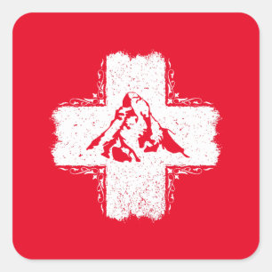 Sticker Carré Alpes suisses Matterhorn - Suisse 