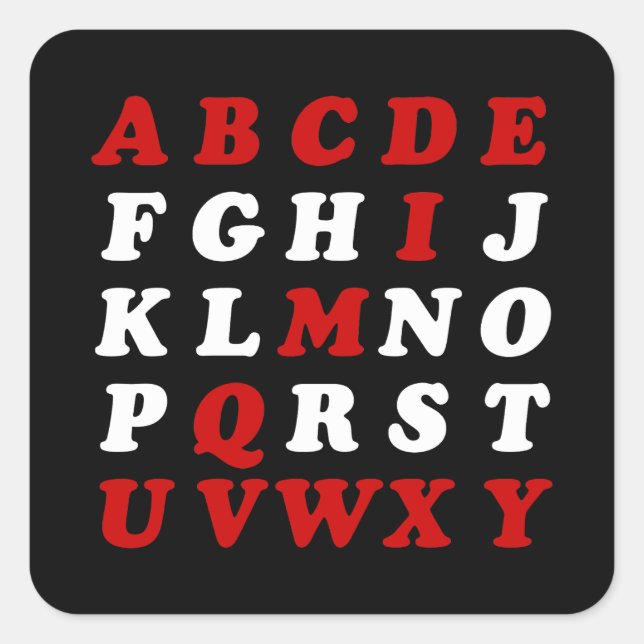 Sticker Carré Alphabet anglais (Devant)