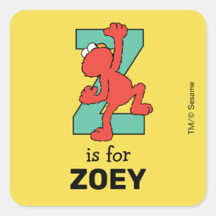 Sticker Carré Alphabet d'Elmo Z sarcelle