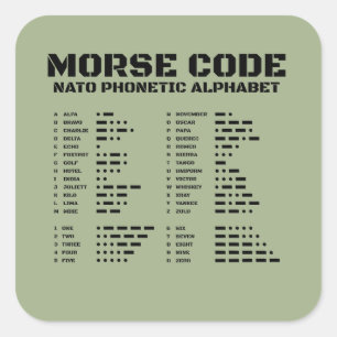 Sticker Carré Alphabet Morse Alphabet Radio de l'OTAN Tableau de