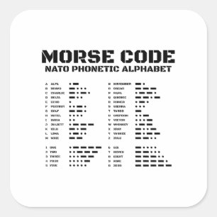 Sticker Carré Alphabet phonétique de l'OTAN et code Morse Éditio