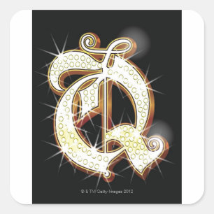 Sticker Carré Alphabet Q de Bling