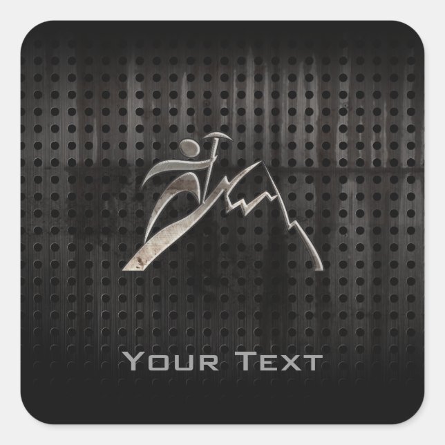 Sticker Carré Alpinisme ; Noir frais (Devant)
