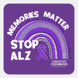 Sticker carré Alzheimer's Association plus long jo