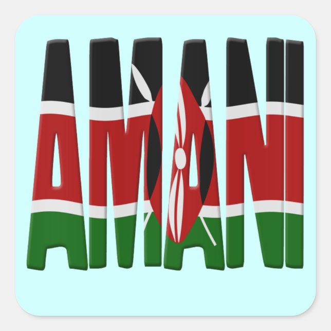 Sticker Carré Amani - Peace - Kenya flag (Devant)