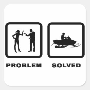 Sticker Carré Amant de Snowmobile