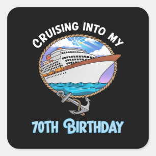 Sticker Carré Amateur de croisière naviguant vers mes 70 ans