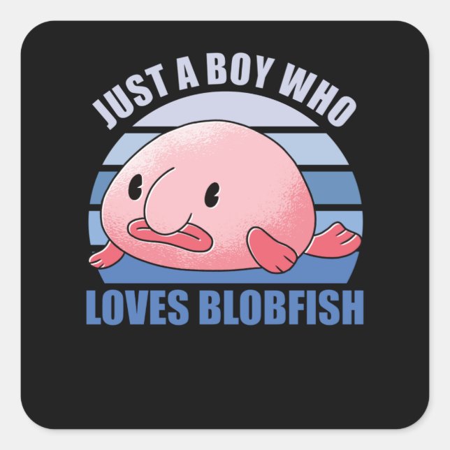 Sticker Carré Amateurs De Blobfish Sweet Animaux Pour Garçons Bl (Devant)