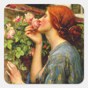 Sticker Carré Âme de la rose John William Waterhouse