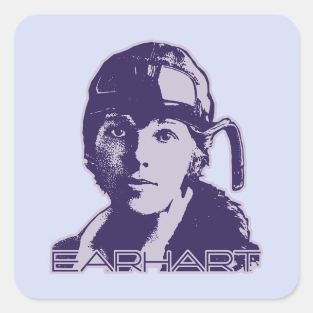 Sticker Carré Amelia Earhart - 2 (Devant)