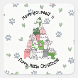 Sticker Carré Amène-toi un petit Noël de Furry !
