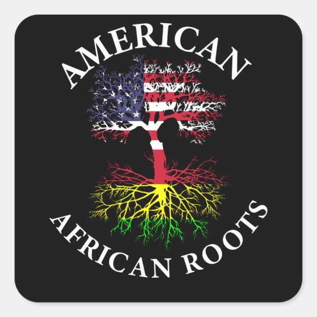 Sticker Carré Américain aux racines africaines Histoire noire (Devant)