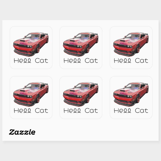 Sticker Carré American Muscle car (Feuille)