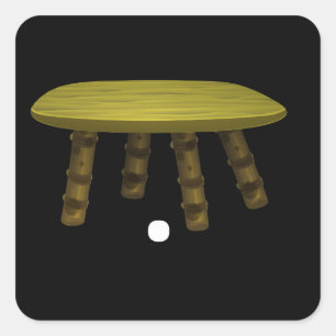 Sticker Carré Ameublement brillant table de chemisier latéral