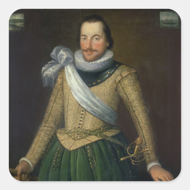 Sticker Carré Amiral Sir Thomas Button (1694) (Devant)