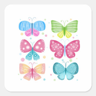 Sticker Carré Amis Colorés de Flutter