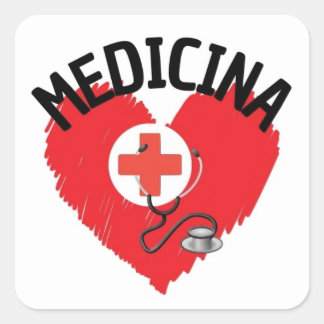 Sticker Carré Amo Medicina