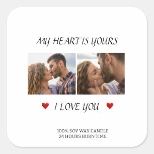 Sticker Carré Amour à chaque instant Photo de couple personnalis