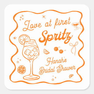 Sticker Carré Amour au premier spritz fête de mariage