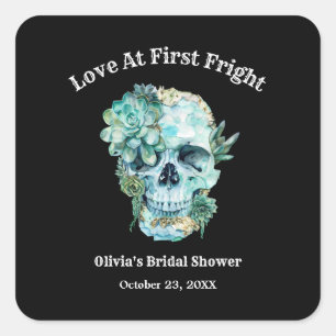 Sticker Carré Amour de crâne à première effroi Fête de mariage d