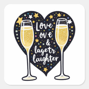 Sticker Carré Amour et rire