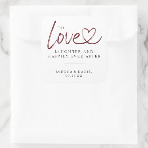 Sticker Carré Amour Moderne Rire Heureusement Après Mariage Éter