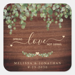 Sticker Carré Amour Rustique Répandu Pas Germes Eucalyptus Maria