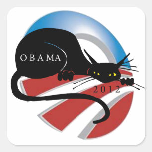 STICKER CARRÉ AMOUREUX DE LES CHATS D'OBAMA DE SOUTIEN