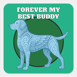 Sticker Carré amoureux des chiens
