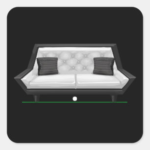 Sticker Carré Amoureux du mobilier brillant mangez perle blanc c