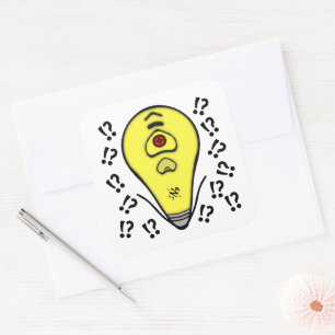 Sticker Carré Ampoule jaune la plus élevée v1