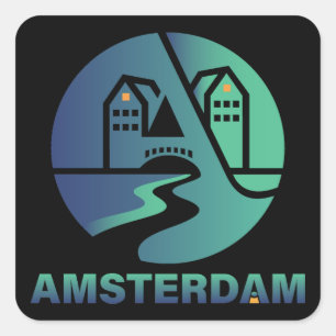Sticker Carré Amsterdam Pays-Bas Europe