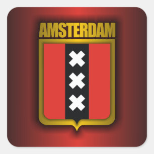 Sticker Carré Amsterdam Steel (Drapeau)