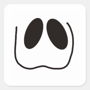 Sticker Carré Amusant, éffrayant, visage fantôme pour Halloween