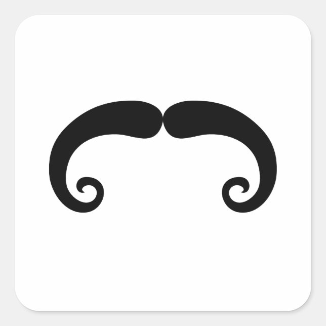 Sticker Carré Amusante Moustache noire ou style moustache (Devant)