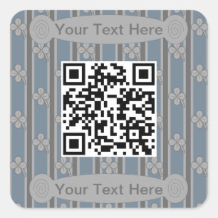 Sticker Carré Amusants et fantaisie 4 feuilles de trèfle QR Code