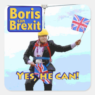 Sticker Carré Amusement Boris graphique Johnson Brexit d'image