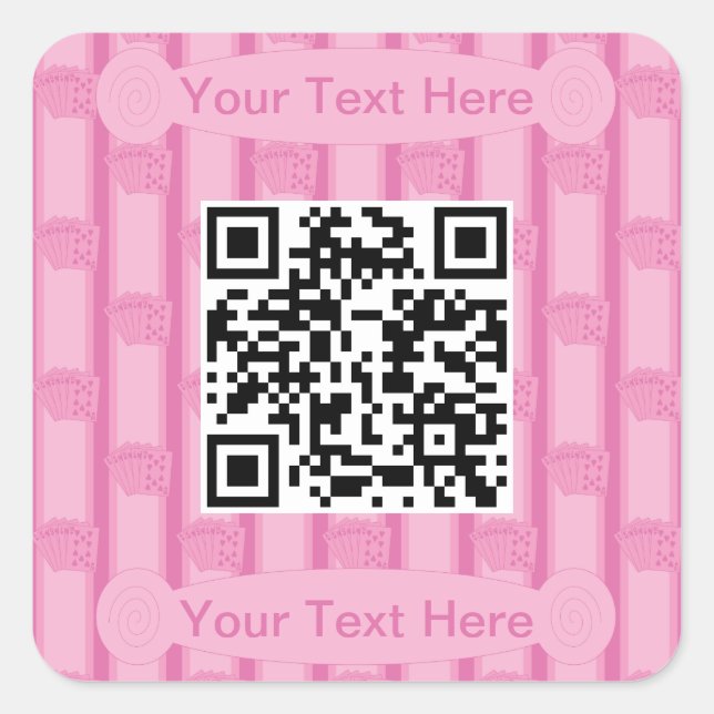 Sticker Carré Amusement et fantaisie Royal Flush QR Code (Devant)