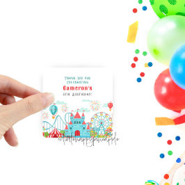 Sticker Carré Amusement Park Anniversaire