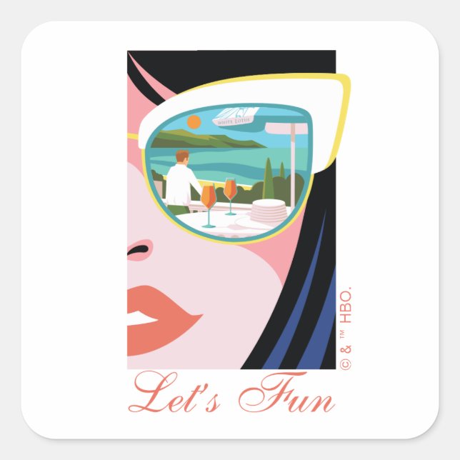 Sticker Carré Amusons-nous - Le Lotus Blanc (Devant)