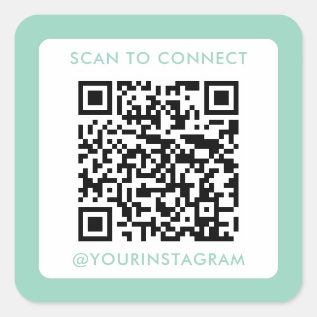 Sticker Carré analyse moderne pour connecter le code qr scannabl (Devant)
