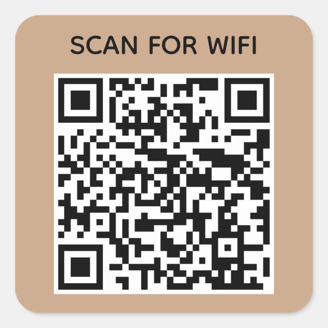 Sticker Carré Analyser pour connecter Wifi QR Code Modern Natura (Devant)