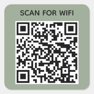 Sticker Carré Analyser pour connecter Wifi QR Code Modern Sage G