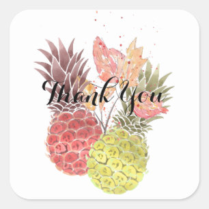 Sticker Carré Ananas, couple doux.
