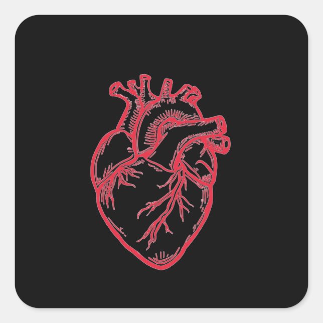 Sticker Carré Anatomical Heart Valentine Shirt (Devant)