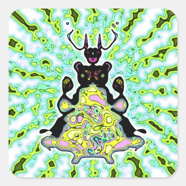 Sticker Carré Anatomie secrète d'un hamster spatial v3-1 (Devant)