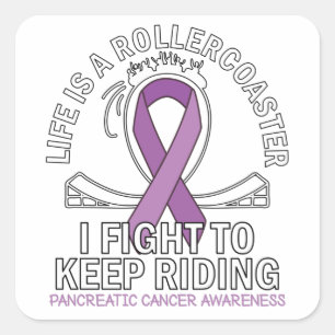 Sticker Carré Ancalypse pancréatique cancer ruban violet