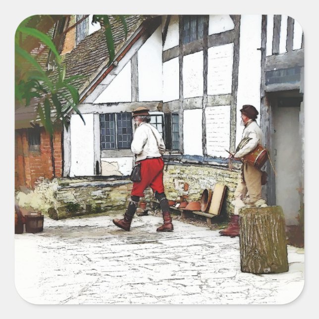 STICKER CARRÉ ANCIENNE ANGLETERRE (Devant)