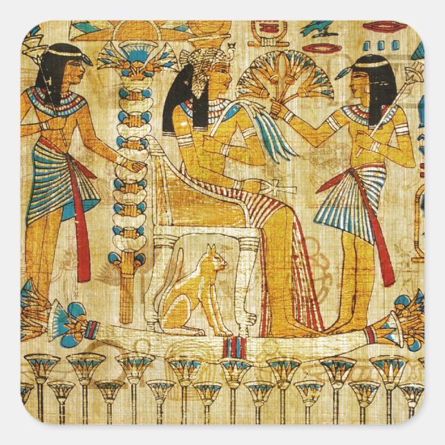 Sticker Carré Ancienne Egypte Tapestry Scroll Heirogliphics (Devant)
